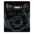 Halloween dishwasher magnet decor with a black spider, webs, dark dishes and pumpkin mugs - Black Plate Spider Web Style / 1 Piece
