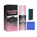 Poetsset van 100 ml voor auto-interieur met roze sprayflacon, sponsapplicator en microvezeldoek - 100ml Reiniger met 1 Handdoek en 1 Spons