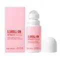 Roll-on de cuidado íntimo diario en frasco con etiqueta rosa, junto a su caja y su tapón - 50ml