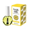 Zitronenduftendes Nagelhautöl, 15 ml, im runden Fläschchen mit weißem Verschluss und gelber Schachtel - Gelb