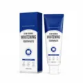 Blue and white mint whitening toothpaste box and tube displayed together on a white background - 100g Pack