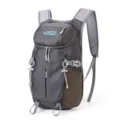 Gray outdoor hiking backpack with breathable mesh padding, drawstring details and side buckles - Below 20L / Gray
