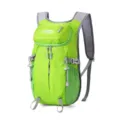 Green lightweight hiking backpack with front zip pockets, breathable gray straps and chest buckle - Below 20L / Green