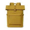 Zaino giallo roll-top con tasca frontale con zip e fibbia regolabile, ideale per gli spostamenti - sotto i 20L / Curcuma