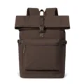 Zaino marrone con chiusura roll-top, tasca frontale con zip e fibbia laterale a scatto - sotto i 20L / Marrone Tè