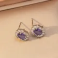 Boucles d'Oreilles Clous Lilas (TZ8021) / Argent
