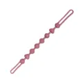 Pink beaded pacifier clip strap with decorative textured beads and loop ends, shown on white - Deep Pink