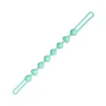 Mint green baby pacifier holder chain with textured beads and looped ends on white - Mint Green