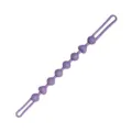 Purple silicone beaded accessory with varied textured spheres and loop ends, shown on white - Deep purple