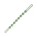 Green silicone beaded pacifier clip strap with textured beads and loop fasteners for babies - Army Green