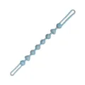 Blue silicone pacifier clip with textured beads and looped ends, on a white background - Grey Blue