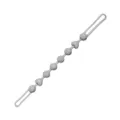 Gray silicone pacifier clip with textured beads and looped ends, shown on a clean white background - Smoke
