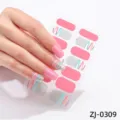 Solid Pink Glitter Geometric Style (ZJ-0309) / Nail Sticker With Nail File