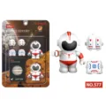 White and red astronaut action figure toy with detachable backpack and chest armor accessories - Style 577(577) / Red
