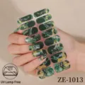 Texture de Marbre (ZE-1013) / Autocollant à Ongles Avec Lime à Ongles / Verdoyant