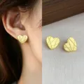 Heart Line Stud Earrings (5306)