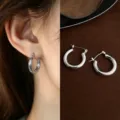 Thick Tubular Hoop Metal Ear Buckle (5448) / Silver