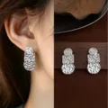 Three-Tier Geometric Hammered Texture Earring (4997)