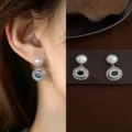 Pearl Oval Green Zirconia Earring (4405)