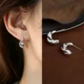 Liquid Twisted Spiral C-Shape Earring (4092)