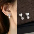 Heart Artificial Pearl Style (7543) / Silver
