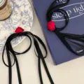 Rose Hair Tie (0812) / 2 Pieces/Set / Red/Black