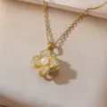 Rotatable Clover Necklace (X4695) / Gold