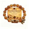 Mit Karte (Ohne Box) / Bison Holzmaserung Stein Armband