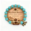 Mit Karte (Ohne Box) / Bison Blauer Türkis Armband