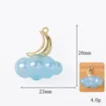 Azul Transparente (25554) / Chapado en Oro 14K