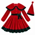 120cm / Vestiti / Abito Rosso Con Mantella + Cappello