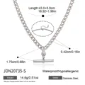 Silver Fine Link T-Bar Necklace (JDN20735-S)