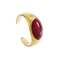 Metal Texture Oval Gemstone Bracelet (B4084)