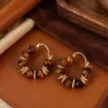 Tiger's Eye Bead Hoop (4587)