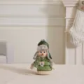 Medium Stacked Snowman (Round Hat) / Mallow Green