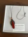 Collana con Anello a Goccia in Legno Marrone Chiaro (XL5537D)