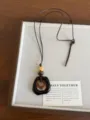 Collana con Doppio Anello Irregolare Marrone (XL5537A)