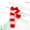 Striped Bow Cane / White