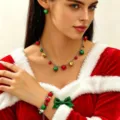 Rosso Verde (Collana + Bracciale + Orecchini Verdi)