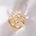 Ρυθμιζόμενο Ανοιχτό / Στυλ 3D Λουλούδι Με Στρώσεις (R015) / Χρυσό