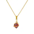 Thorned Sacred Heart Red Gemstone Style / Gold