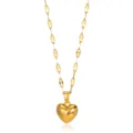 Embossed Chain 3D Heart Pendant Style / Gold
