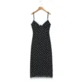 S / Dresses / Black With White Dots