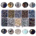 4# Flat Bead Style / 10-Grid Box (Approx 1000pcs/box) / Gradient Blue