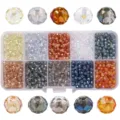 4# Flat Bead Style / 10-Grid Box (Approx 1000pcs/box) / Crystal Yellow