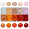 4# Flat Bead Style / 10-Grid Box (Approx 1000pcs/box) / Bright Red