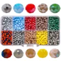 4# Flat Bead Style / 10-Grid Box (Approx 1000pcs/box) / Porcelain Red AB