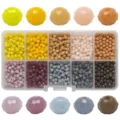 4# Flat Bead Style / 10-Grid Box (Approx 1000pcs/box) / Bright yellow