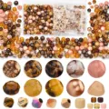 Mixed Round/Seed/Pointed Beads / Large Box (Approx 900pcs/box) / Coffee