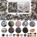 Mixed Round/Seed/Pointed Beads / Large Box (Approx 900pcs/box) / Dark Amber